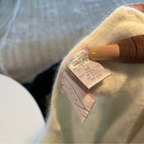 Carole Little y2k Women Angora Rabbit Hair Sweater Babydoll Ethereal Cottagecore - Picture 10 of 10